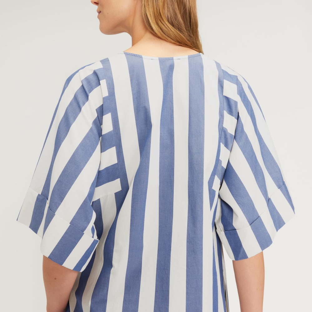 The Poplin Caftan Dress | Mazarine Blue / Bone - Image 5