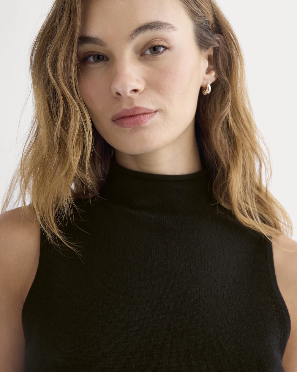 Cashmere Funnel-Neck Tank | Black - Image 4