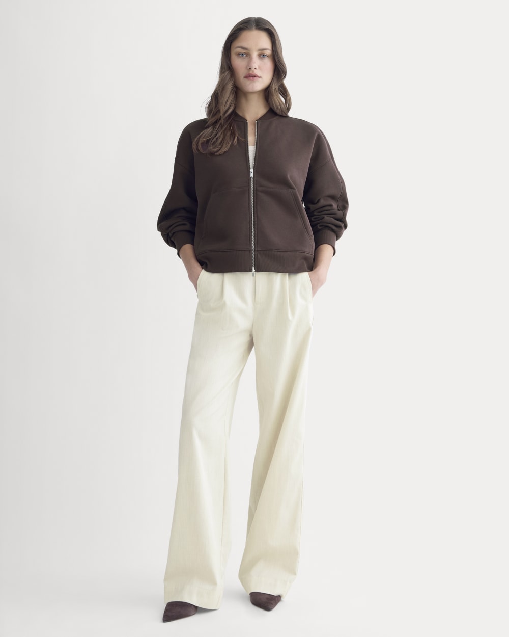 Luxe Fleece Bomber Jacket | Dark Chocolate - Image 3