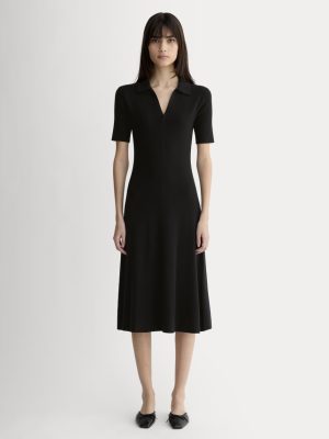 The Knit Polo Dress | Black