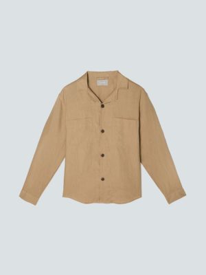 The Long Sleeve Linen Camp Shirt | Iced Coffee