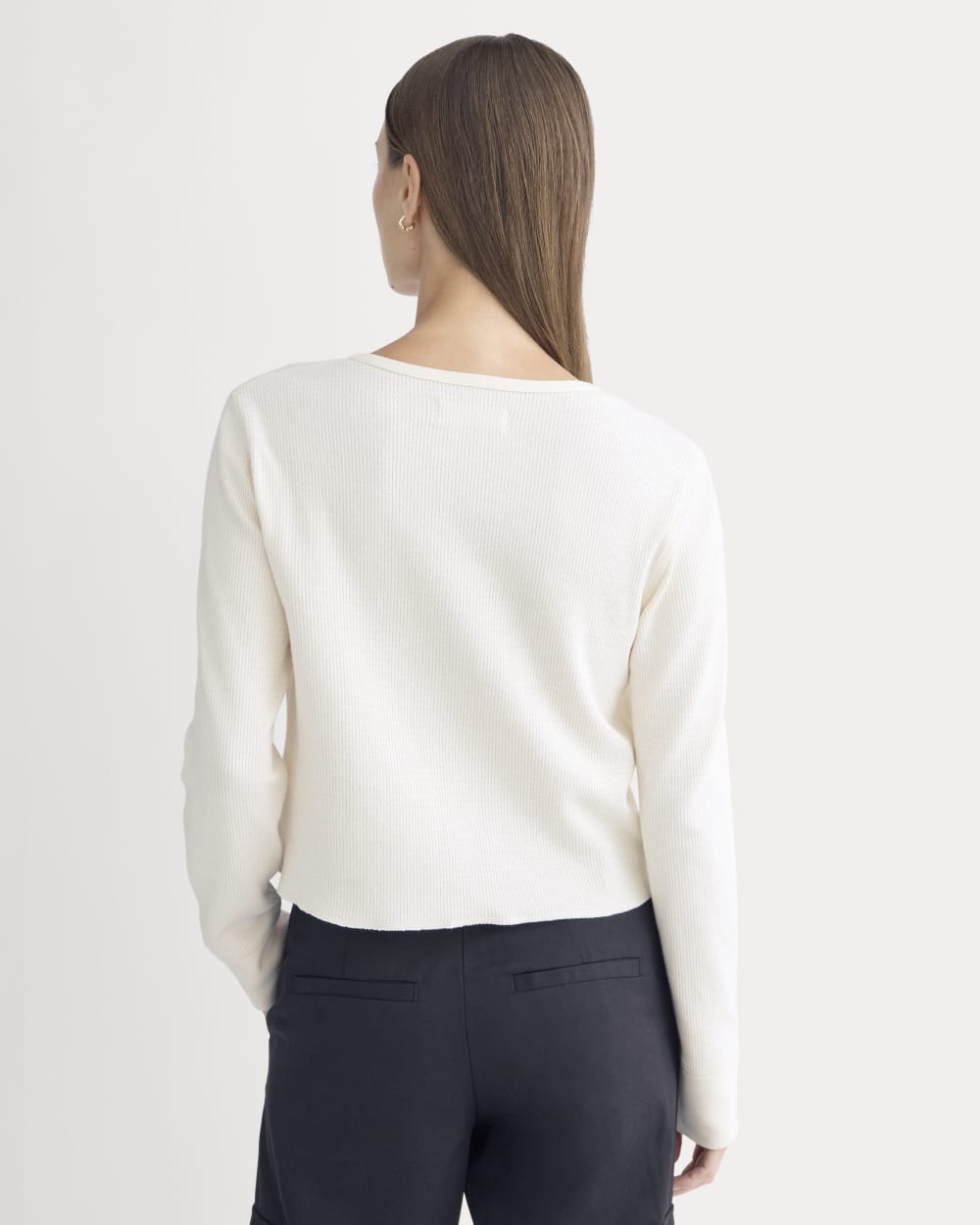 Boxy Henley in Cozy Waffle | Bone - Image 5