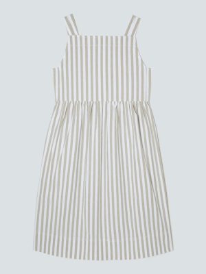 The Seersucker Midi Dress | Nutria / Off-White