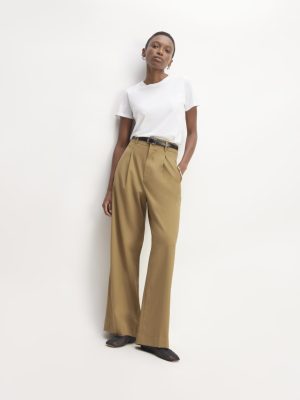 The Italian Wool Way-High® Drape Pant | Camel