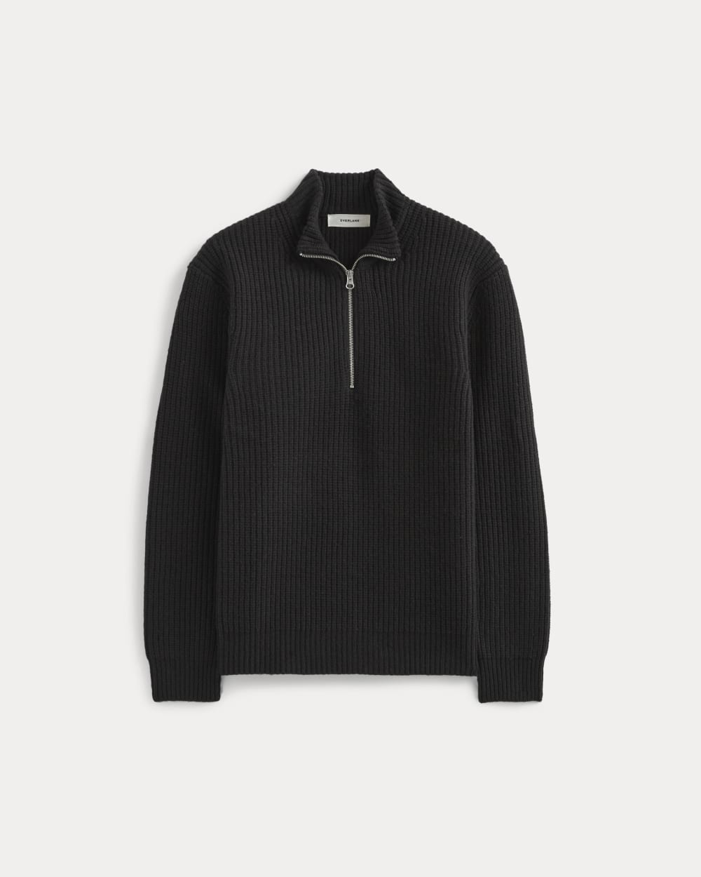 The Felted Merino Half-Zip Sweater | Black - Image 2