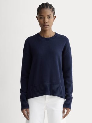 The Boxy Sweater in Everyday Cotton | Navy