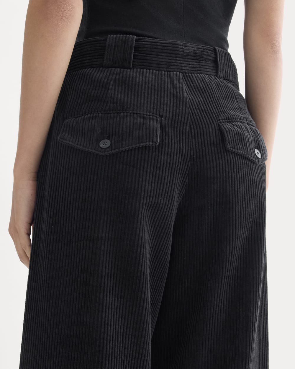 Corduroy Wide-Leg Trouser | Black - Image 4