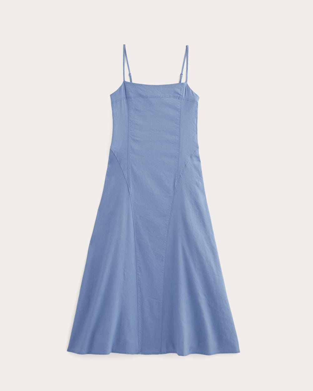 The Seamed Dress in Stretch Linen | Bluebell - Image 2