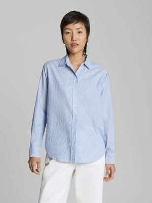 The Must-Have Shirt in Silky Cotton | Lapis Blue / White