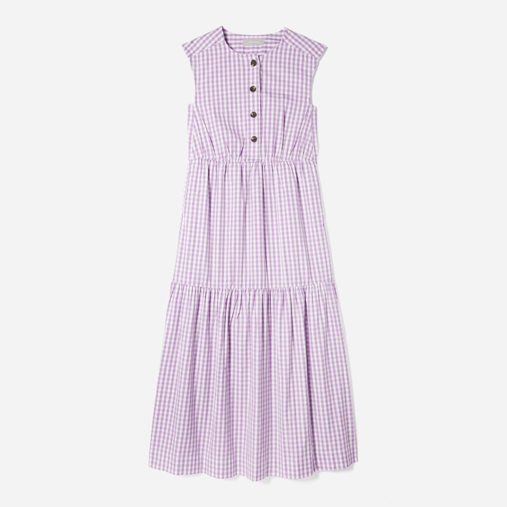 The Tiered Midi Dress | Orchid Gingham