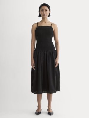 The Gauze Open-Back Dress | Black