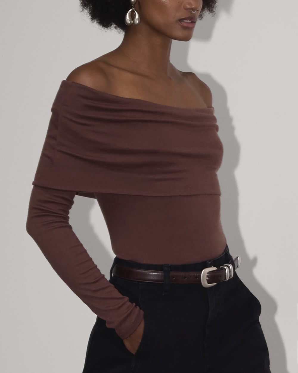 The Off-the-Shoulder Top in Butterluxe | Dark Mahogany - Image 4