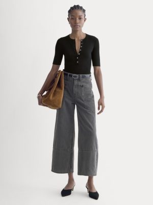 The Way-High® Gardener Cropped Jean | Washed Black