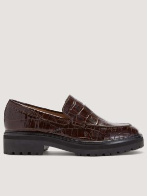 The Lug Loafer | Brown Crocodile