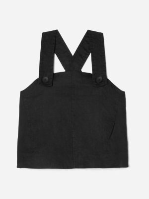 The Apron Linen Tank | Black