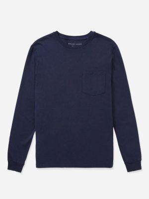 The Organic Cotton Long-Sleeve Pocket Tee | Deep Navy