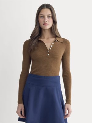 The Polo in Ultrasoft Merino | Heathered Toffee