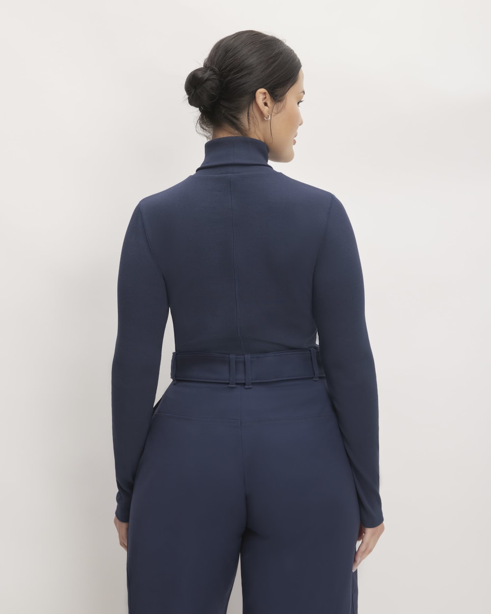 The Luxe Rib Turtleneck | Navy - Image 4