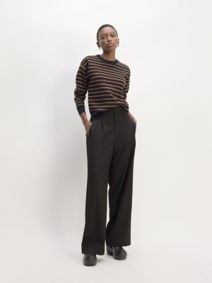 The Italian Wool Way-High® Drape Pant | Black