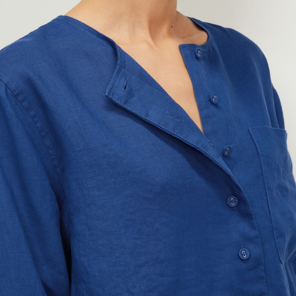 The Linen Popover Shirt | Mazarine Blue - Image 4