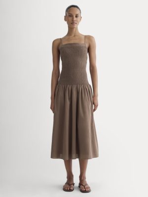 The Gauze Open-Back Dress | Mocha